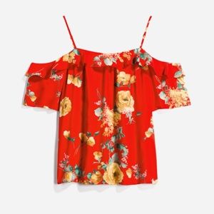 Cold Shoulder Ruffle Top